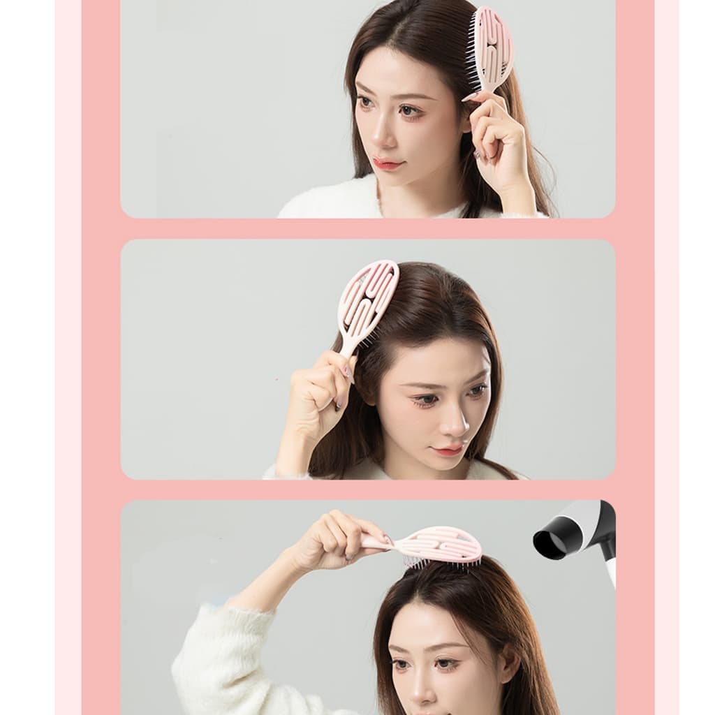 หวีแอร์รี่ หวีลดผมร่วง แปรงหวีผม นวดศีรษะ Detangling Brush หวีไนลอน หวีผมเปียกและแห้ง แกนม้วนผม หวีแอร์รี่ รูปที่ 4