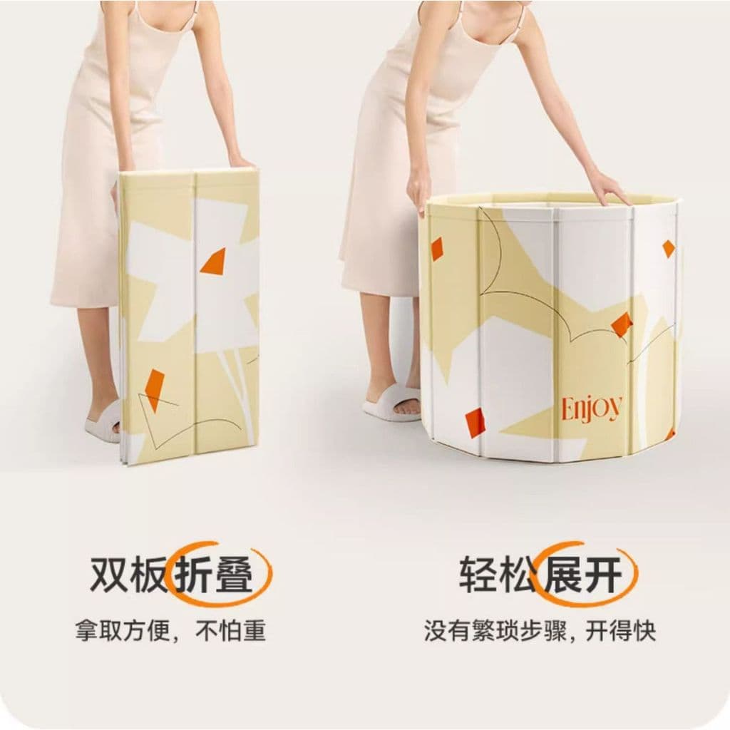 อ่างอาบน้ำพับได้ 65x70 ซม.สำหรับผู้ใหญ่/เด็ก แบบพกพา สปาในบ้าน ซาวน่า Foldable Bathtub แข็งแรงทนทาน รับน้ำหนักสูง แบบพับ รูปที่ 5