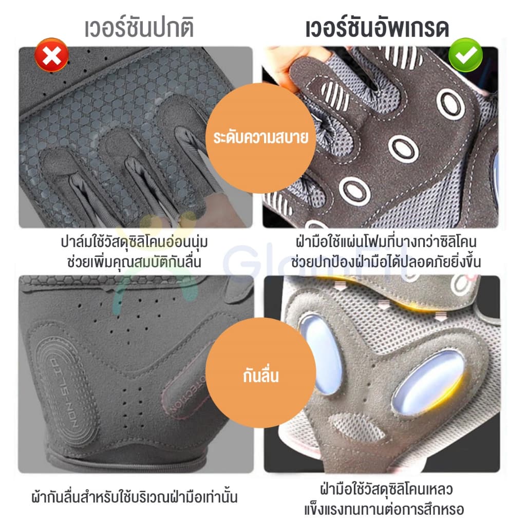 ถุงมือครึ่งนิ้ว ระบายอากาศ สําหรับผู้หญิง คุณภาพสูงทนทานต่อการสึกหรอ ถุงมือสำหรับเล่นโยคะ ฟิตเนสกอล์ฟ ปั่นจักรยาน รูปที่ 3