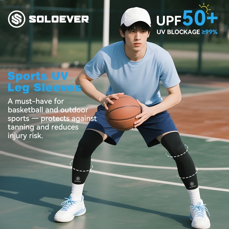 SOLOEVER ปลอกขา ปลอกหุ้มขาใส่ปั่นจักรยาน UV UPF50+ กันรังสี UV ได้ 99% กางเกงรัดรูปแบบ Unisex รูปที่ 7