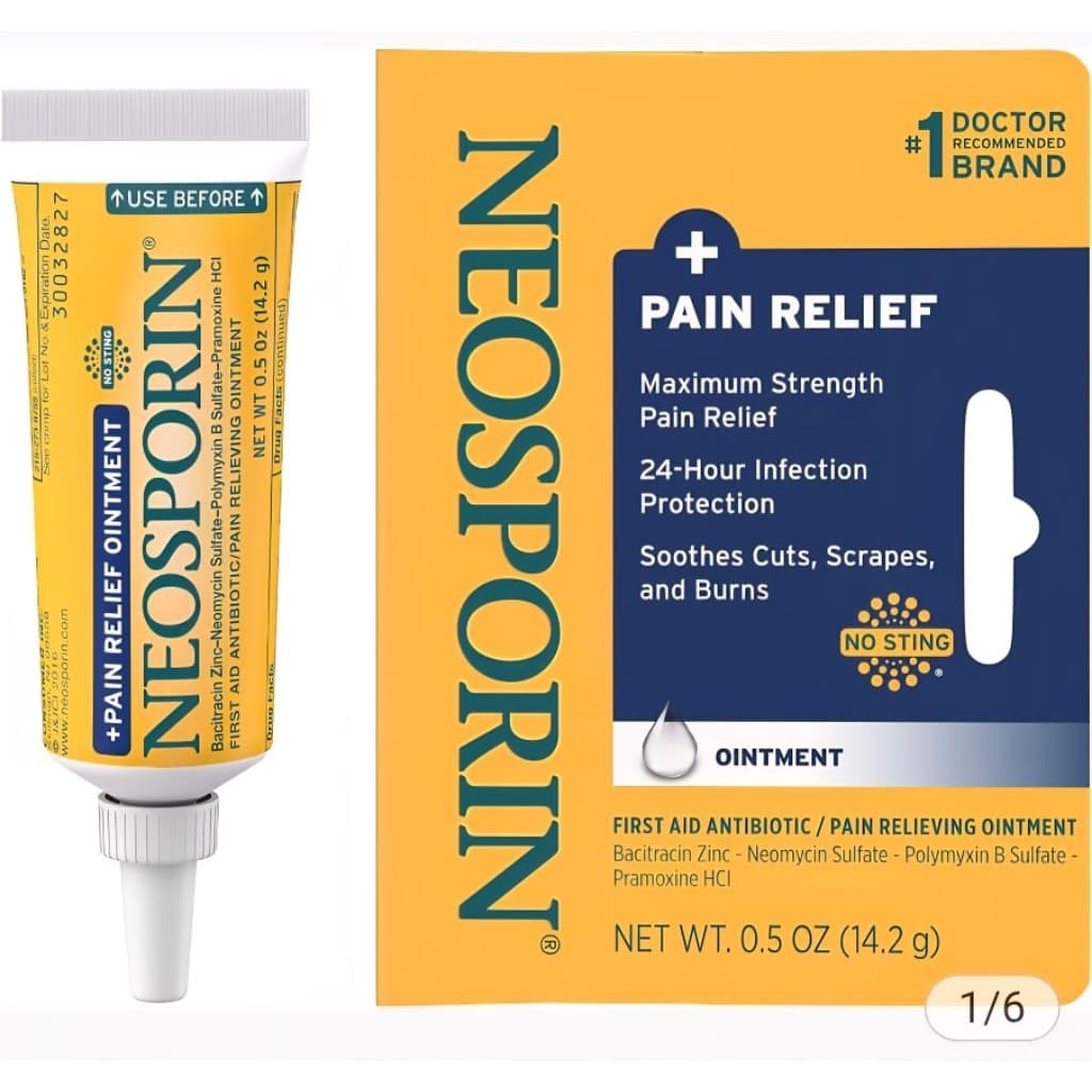 ของแท้ USA Neosporin + Pain Relief Ointment Meximum Strength Pain Relief รูปที่ 3