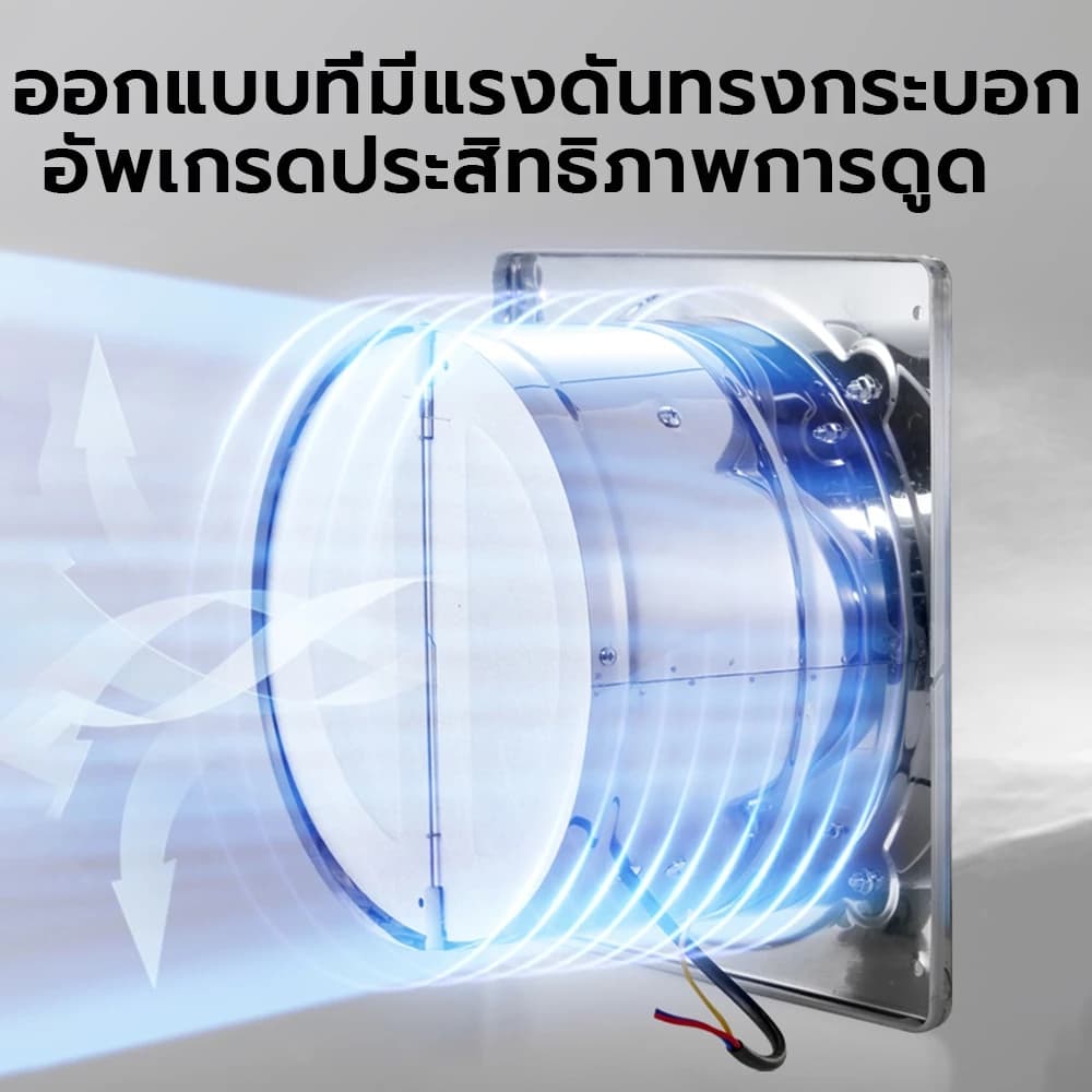 เครื่องดูดควันขนาดใหญ่ ในครัว ขนาด 6/ 8/ 10/ 12นิ้ว สแตนเลสพัดลมดูดอากาศครัวครัว ลมแรง คุณภาพดี แถมท่อ3เมตรและขาตั้ง รูปที่ 6