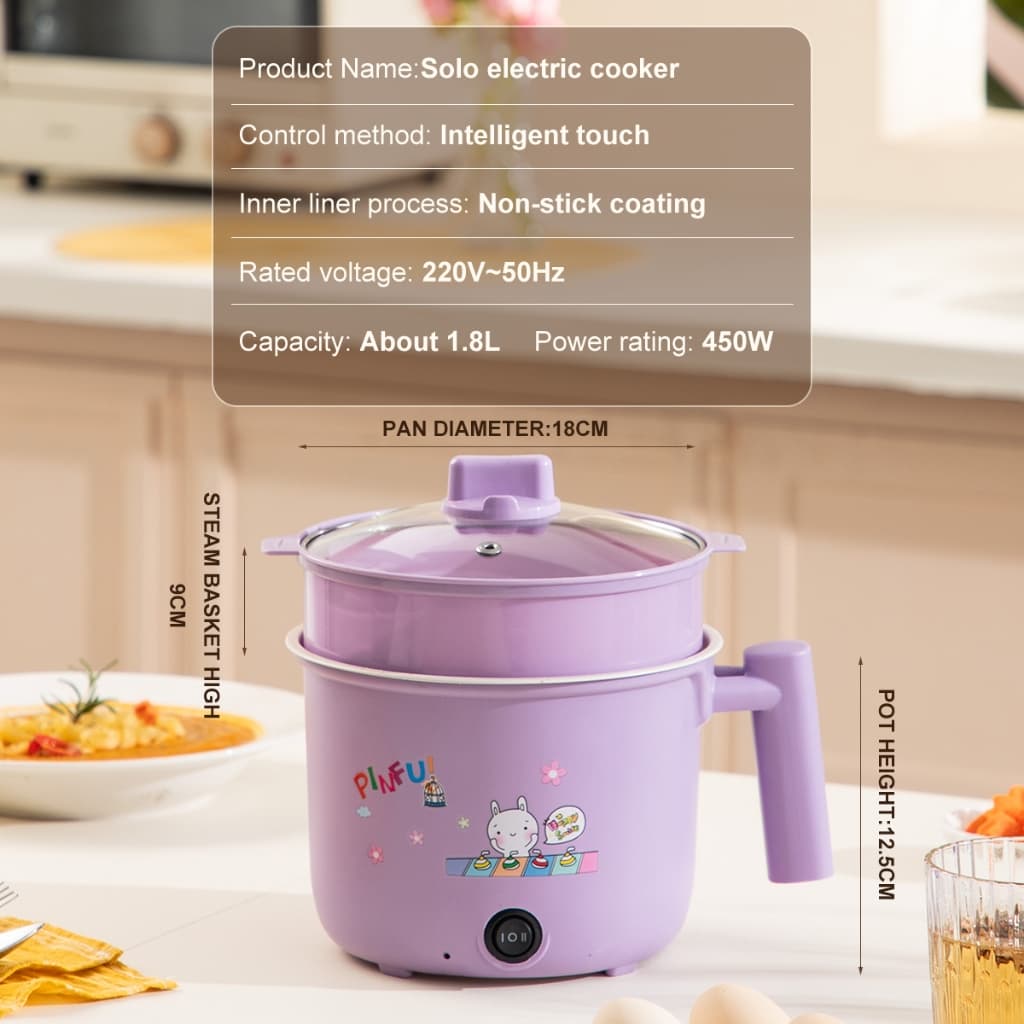 หม้อต้มไฟฟ้า พร้อมซึ้งนึ่ง หม้อไฟฟ้าอเนกประสงค์ 1.0L รูปที่ 9