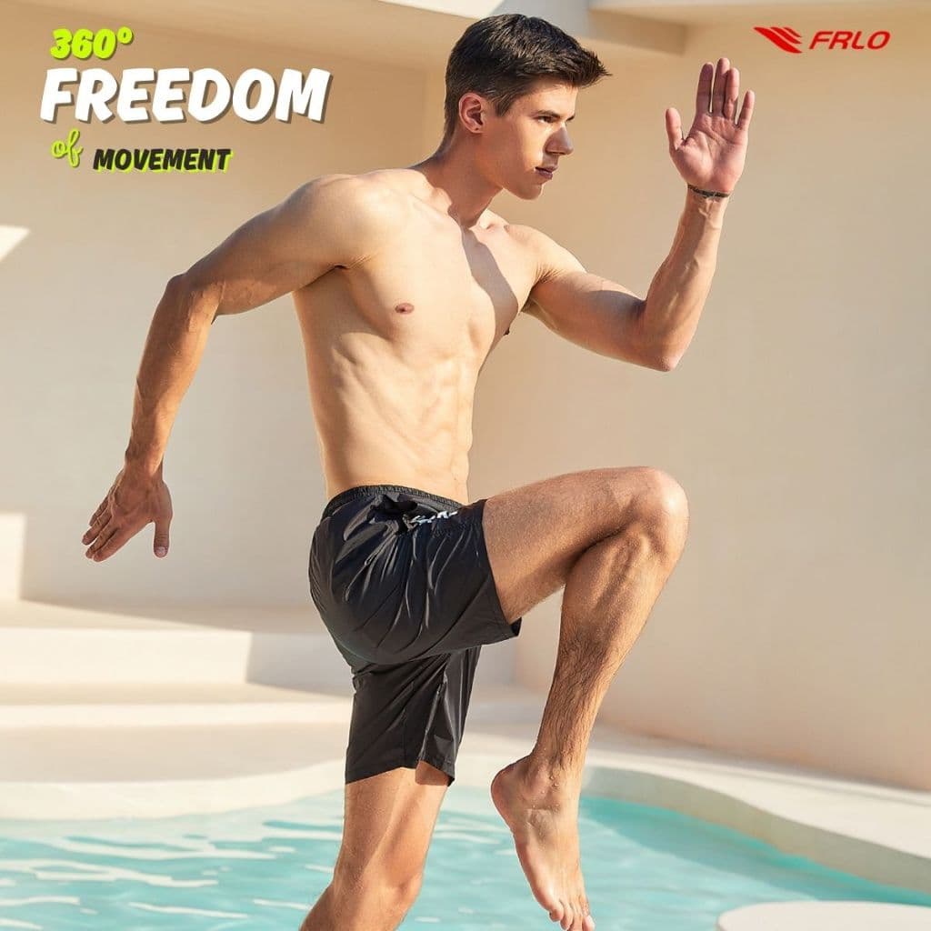กางเกงว่ายน้ำขาสั้น พร้อมซับในขาสั้น ผ้าแห้งไว FRLO Swimming Trunks รูปที่ 4