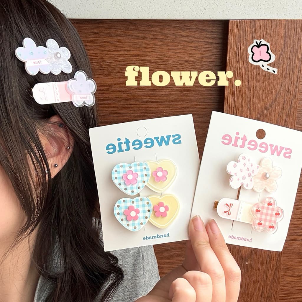 Cute 360 กิ๊บติดผม กิ๊บหนีบผมดอกไม้สุดคิ้วท์ 2 ชิ้น/แพ็ค รูปที่ 2