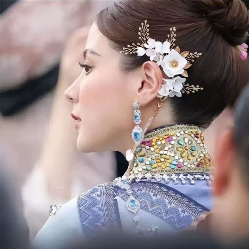 ชุดไทย ชุดไทยสไบงานปัก ปักทอง งานสวยผ้าดี สินค้า รูปที่ 9