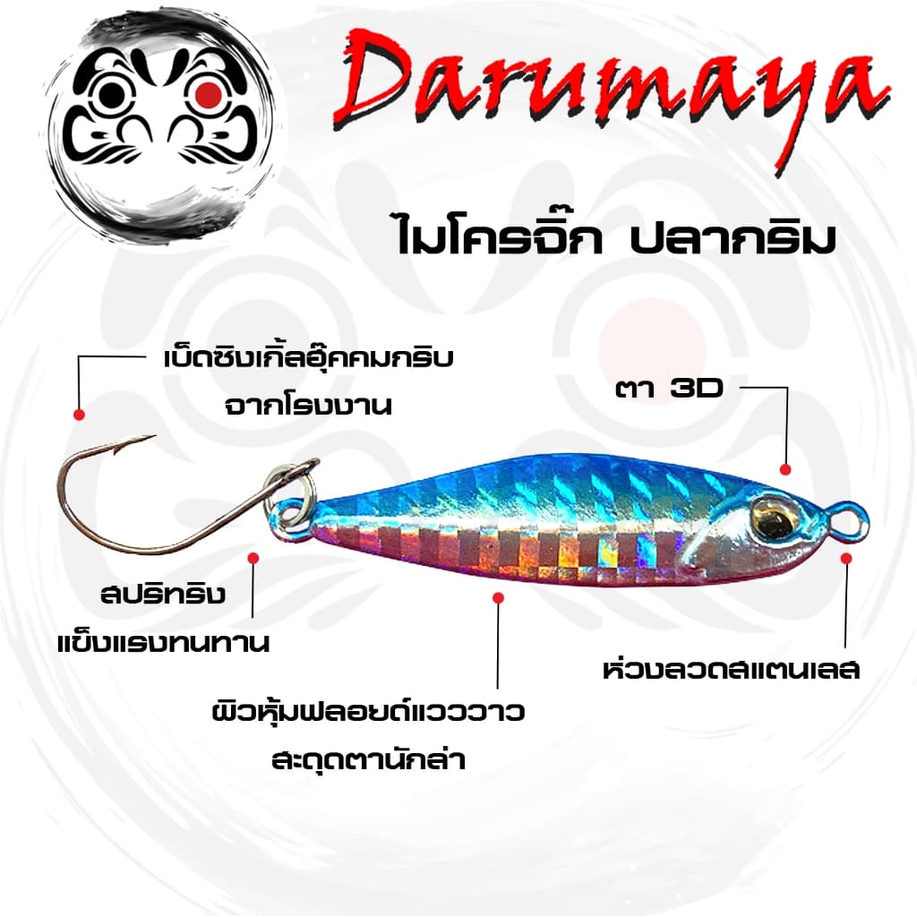 เหยื่อจิ๊กปลากริม ไมโครจิ๊ก ขนาด 3.5 5.4 7.5 และ10.8 กรัม สละ สีขน สีกุน กะพง กุเลา งานวัง แคสจิ๊กชายฝั่ง งานตีข้างโป๊ะ รูปที่ 2