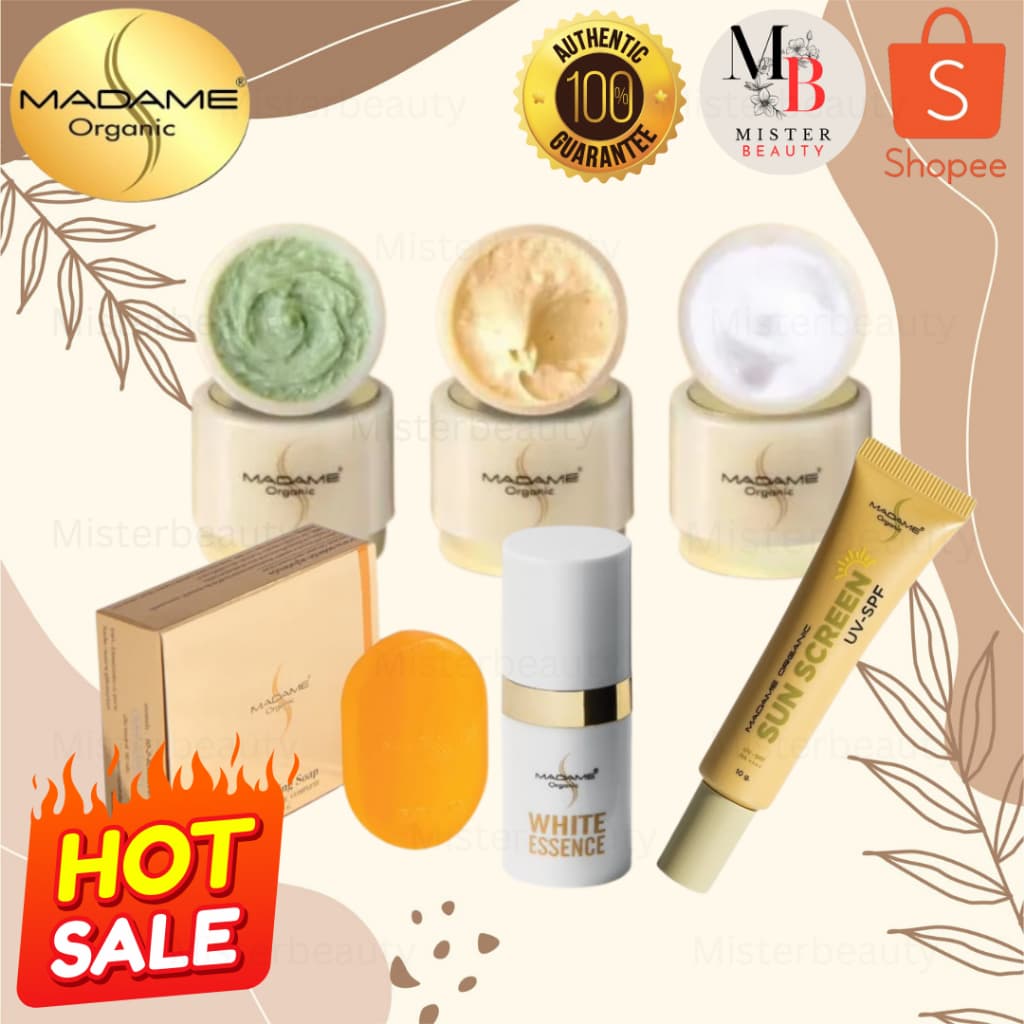 Madame Organic ครีมมาดามออร์แกนิก 5 กรัม ครีมสาหร่าย ครีมไข่มุก คอลลาเจนมาร์ก สบู่ไวท์เทนนิ่ง รูปที่ 1