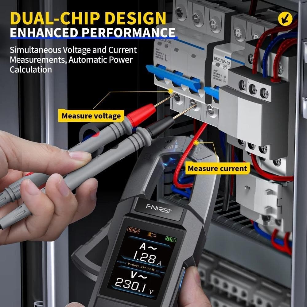 Fnirsi แคลมป์มิเตอร์ปัจจุบัน, DC/AC เครื่องมือช่างไฟฟ้า มัลติมิเตอร์แบบดิจิตอล, ชาร์จ USB 10000 นับ Digital Clamp Meter รูปที่ 6