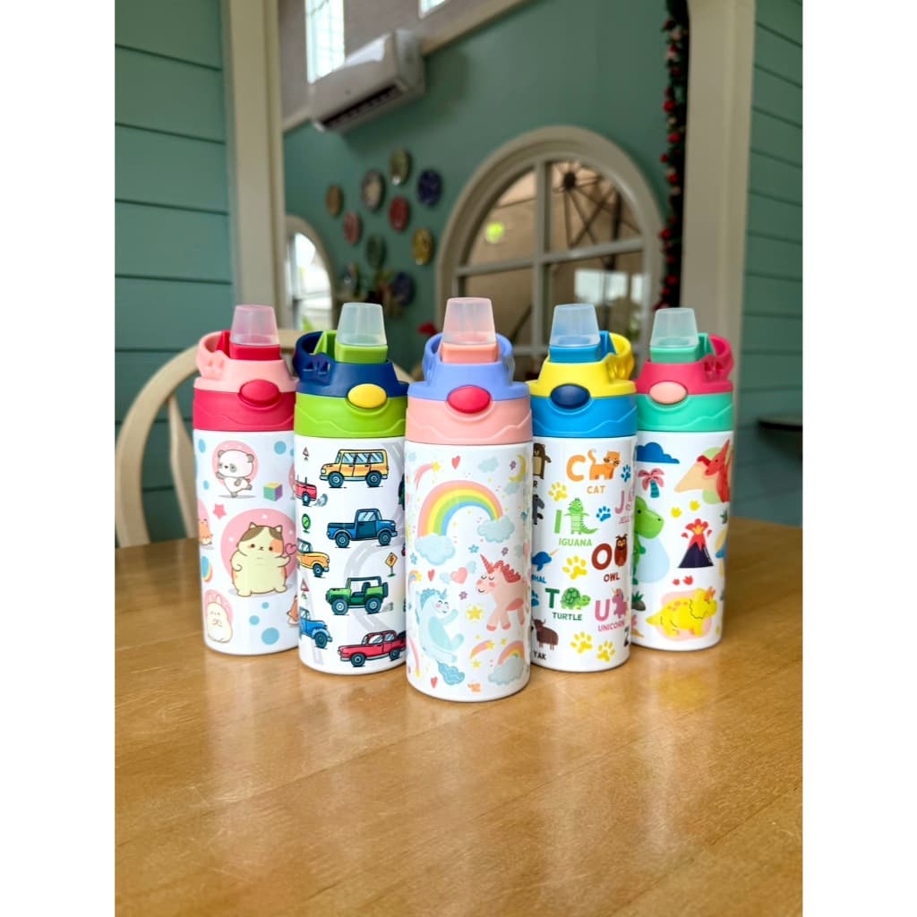 Sakurane กระบอกน้ำเด็ก สแตนเลส304 ฝากดหลอดเด้ง ขนาด 350ml. ขวดน้ำอนุบาล แก้วน้ำเด็กไปโรงเรียน รูปที่ 4