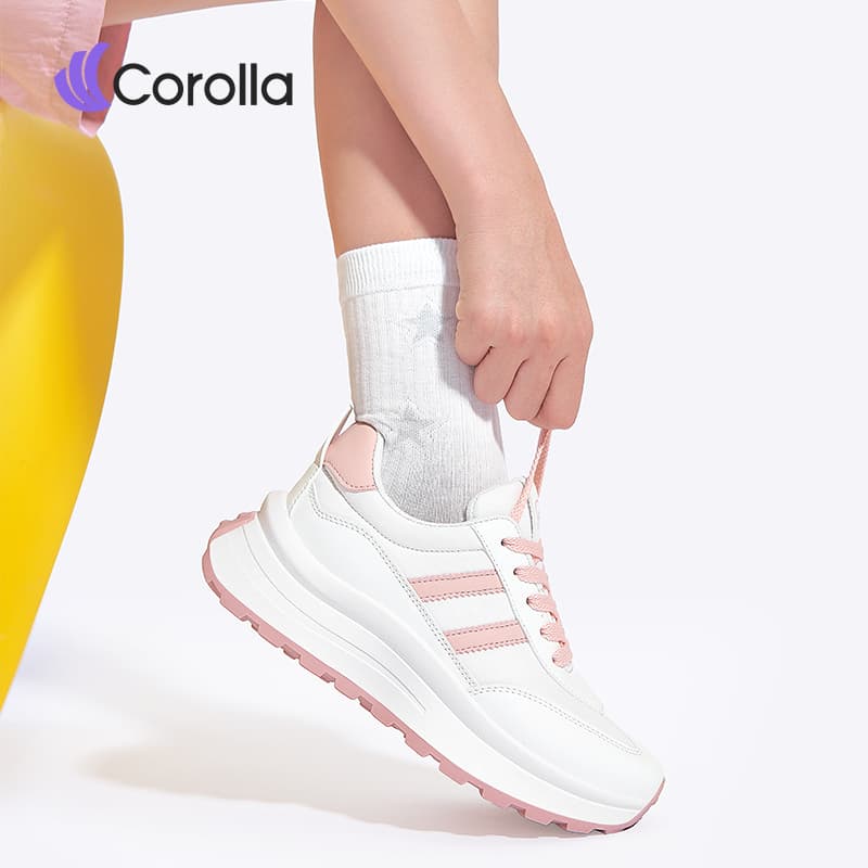 Corolla Aura shoes รองเท้าผ้าใบผู้หญิง ใส่ออกกำลังกายได้ วัสดุหนังพียู หนังนิ่มใส่สบาย ทรงเสริมส้น แนะนำเผื่อ 1 ไซส์ รูปที่ 7