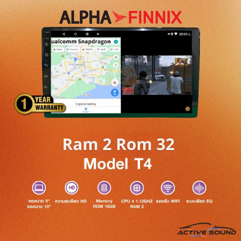 Alpha Finnix จอแอนดรอยด์ 9" ,10" Androidแท้ Ram 2 Rom 16และ32 CPU 4core จอแอนดรอยติดรถยนต์ Android รูปที่ 3