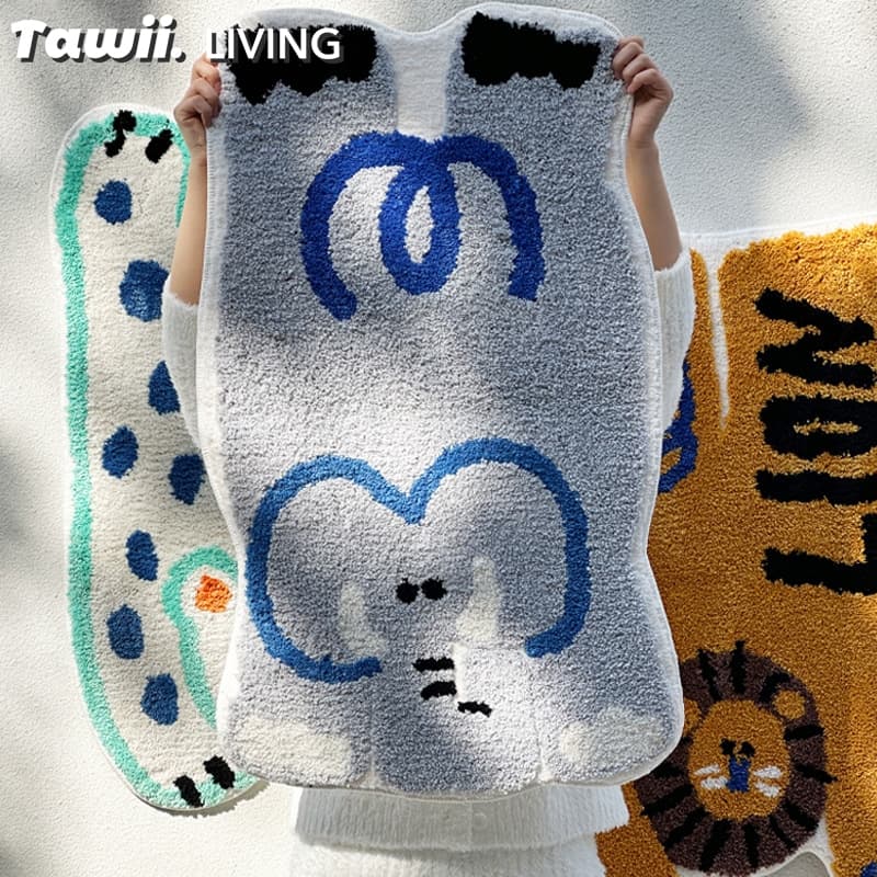 Tawii. พรม พรมปูพื้น พรมเช็ดเท้า พรมนุ่ม ลายสัตว์ แต่งห้อง 40/50/60ซม ผ้าเช็ดเท้า พรมห้องน้ํา รูปที่ 2