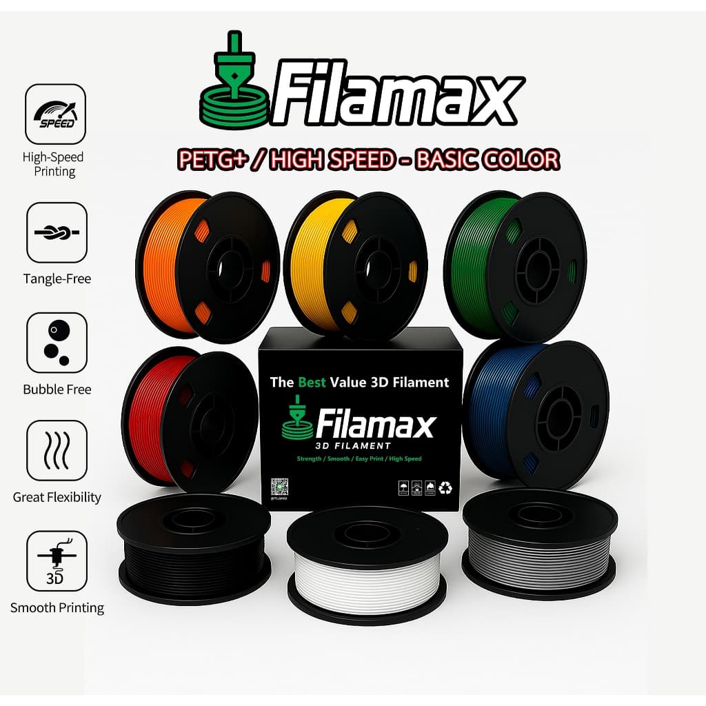 Filamax เส้นพลาสติก PETG Filament 3D Printer 1.75mm 1kg ไร้กลิ่น ปริ้นง่ายกว่า High Quality รูปที่ 1