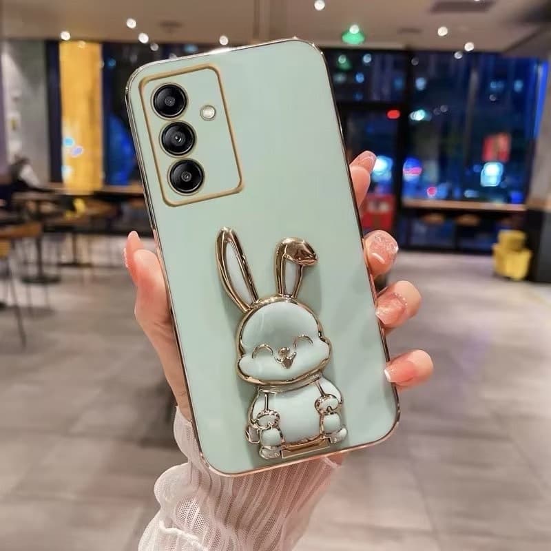 ตั้งได้ หมุนได้ เคส กระต่าย สำหรับ Samsung A17 A27 A57 A37 A16 A36 A56 S24FE S25FE A55 A25 A35 ลายการ์ตูน หรูหรา รูปที่ 1