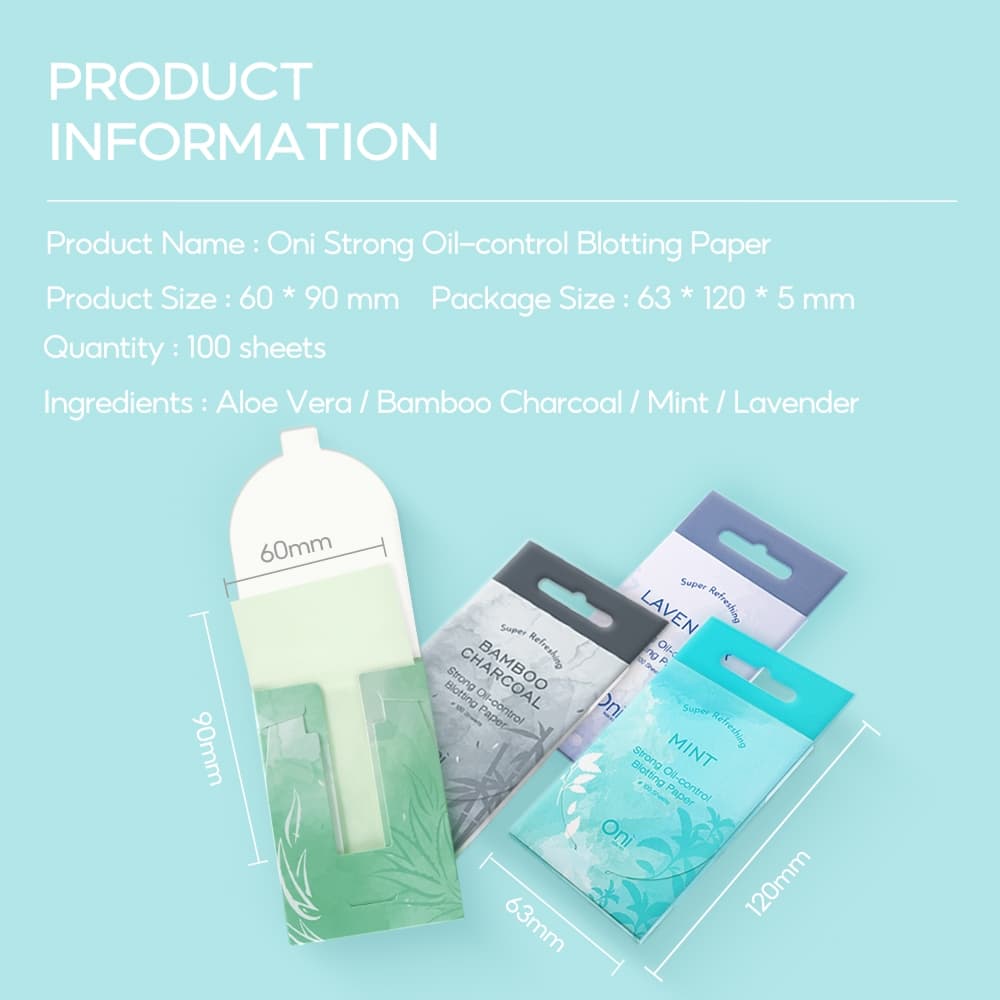 Oni Strong Oil Control Blotting Paper, Ultra-Absorbent Face for Shine-Free Skin, กระดาษซับมันแบบพกพา กระดาษซับมันไม่มีน้ รูปที่ 6