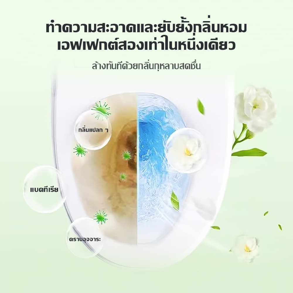 JASMEEN กลิ่นดอกกุหลาบ ก้อนดับกลิ่นชักโครก บล็อคสีชมพู ก้อนฟ้า ก้อนดับกลิ่นชักโครก 6 เอฟเฟ็กต์ รูปที่ 5
