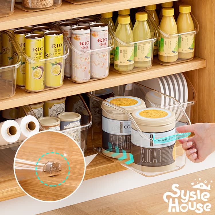 Sysie House กล่องเก็บของใส กล่องจัดระเบียบ มีล้อ เคลื่อนที่ง่าย กล่องพลาสติกเก็บของ เก็บเครื่องสําอางค์ ที่เก็บของในครัว รูปที่ 3