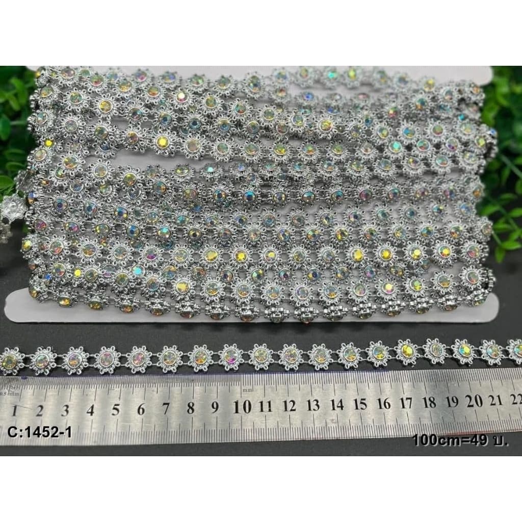 อะไหล่ตกแต่งองค์เทพ 100 cm สำหรับคนใช้น้อย เพชรเส้น พลอยเส้น ทับทิมประดับ ติดเพชร พลอยเทียม คละสี DIY รูปที่ 6