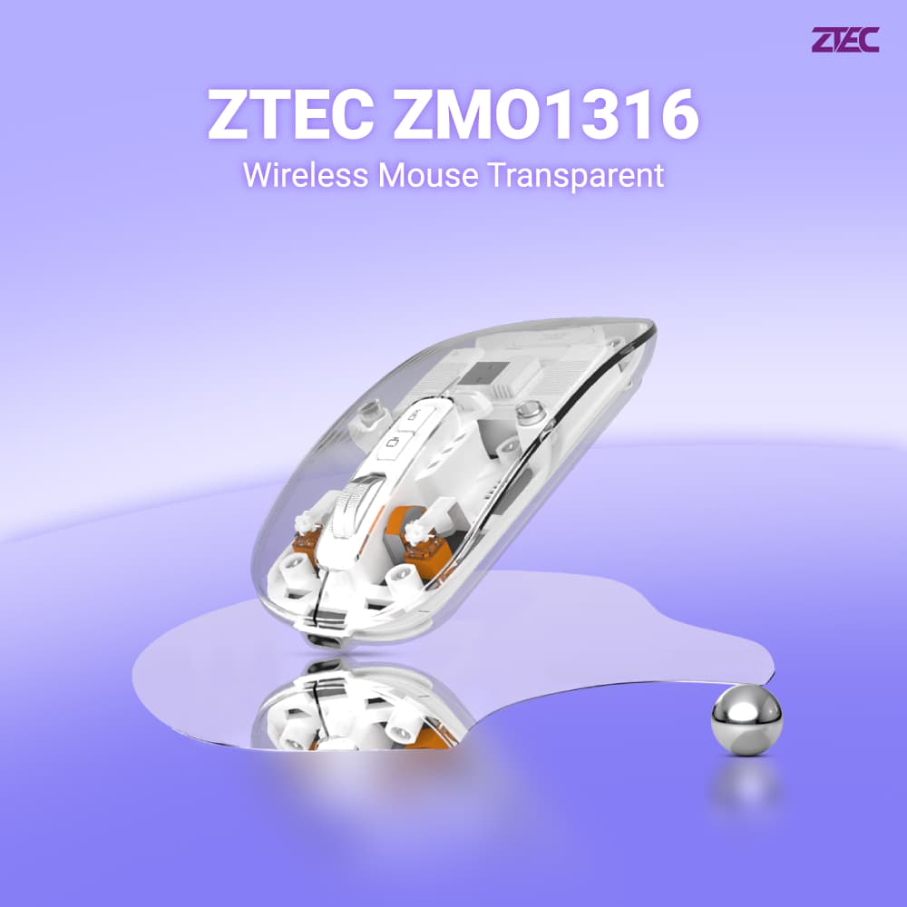 ZTEC ZMO1316 เมาส์ เมาส์ไร้สาย เมาส์บลูทูธ Bluetooth 2.4G mouse wireless ปรับ DPI 800-1600 แม่นยำสูง - 12M รูปที่ 3