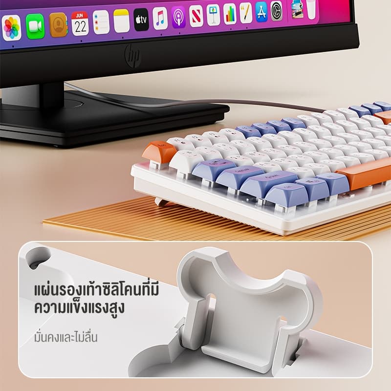 OLYPS คีย์บอร์ด Keyboard+Mouse ชุดคีย์บอร์ดและเมาส์ คีย์บอร์ดเสียงเงียบ รูปที่ 6