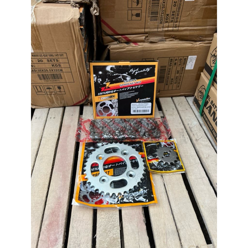 VORMAX โซ่สเตอร์ 3ชิ้น 428W125 WAVE100S ยูบ๊อกซ์ WAVE110I WAVE25I MSX125 DREAM SUPER CUP รูปที่ 8