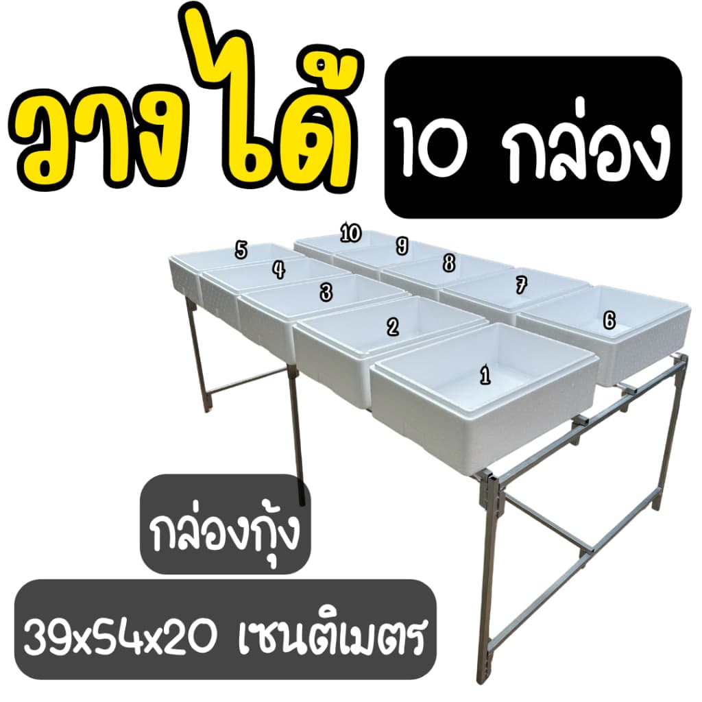 โต๊ะปลูกผักไฮโดรโปนิกส์ โต๊ะปลูกผักสำเร็จรูป ประกอบง่าย แข็งแรง วางกล่องโฟมได้ 10 กล่อง รูปที่ 3