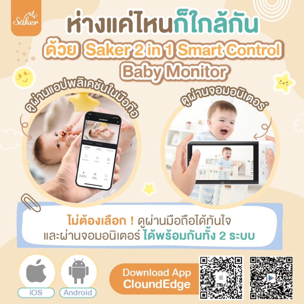 Saker BABY MONITOR กล้องดูแลลูกน้อย รุ่นใหม่! ไร้สาย ไม่ต้องใช้เน็ต 13 ฟีเจอร์สุดล้ำ รูปที่ 6