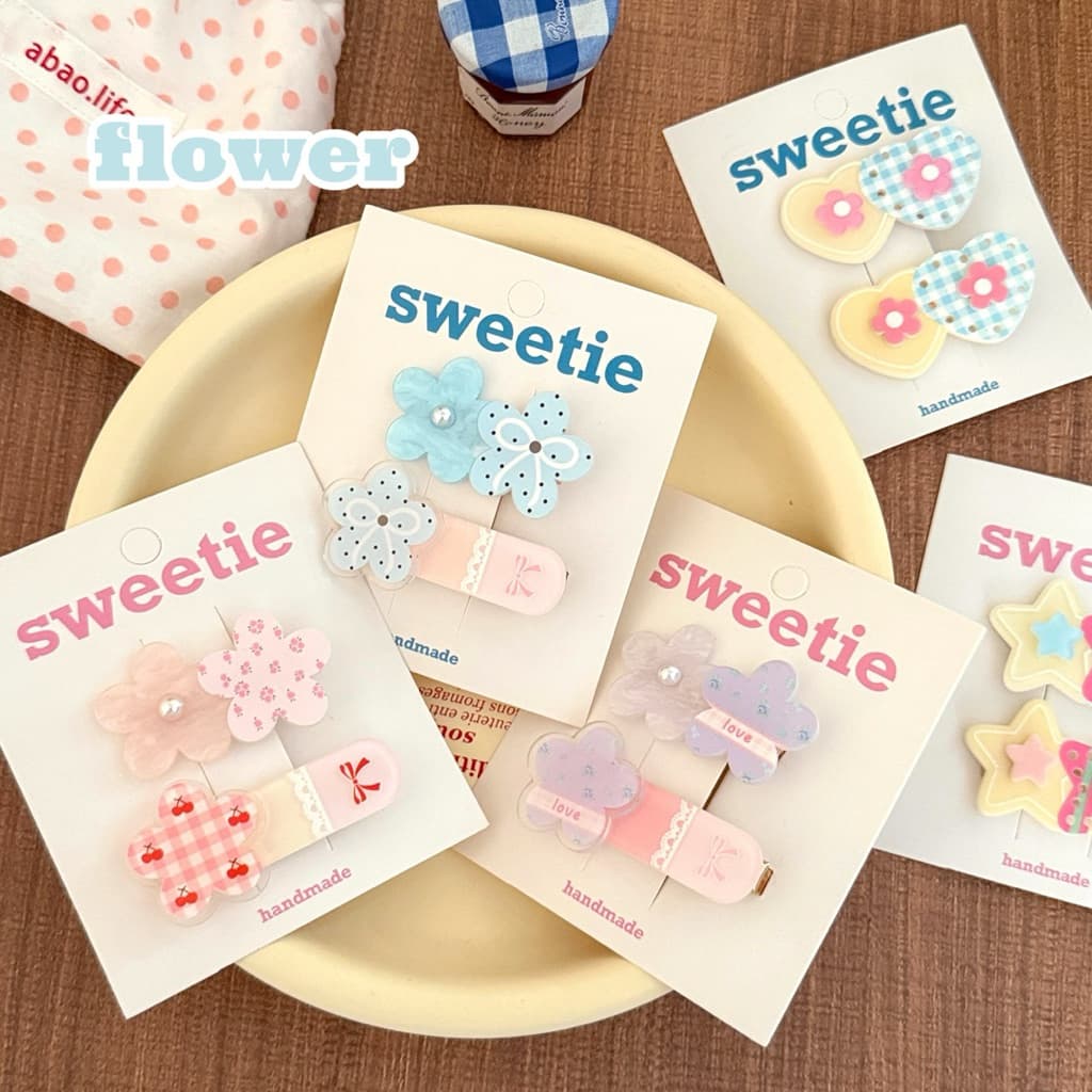 Cute 360 กิ๊บติดผม กิ๊บหนีบผมดอกไม้สุดคิ้วท์ 2 ชิ้น/แพ็ค รูปที่ 1