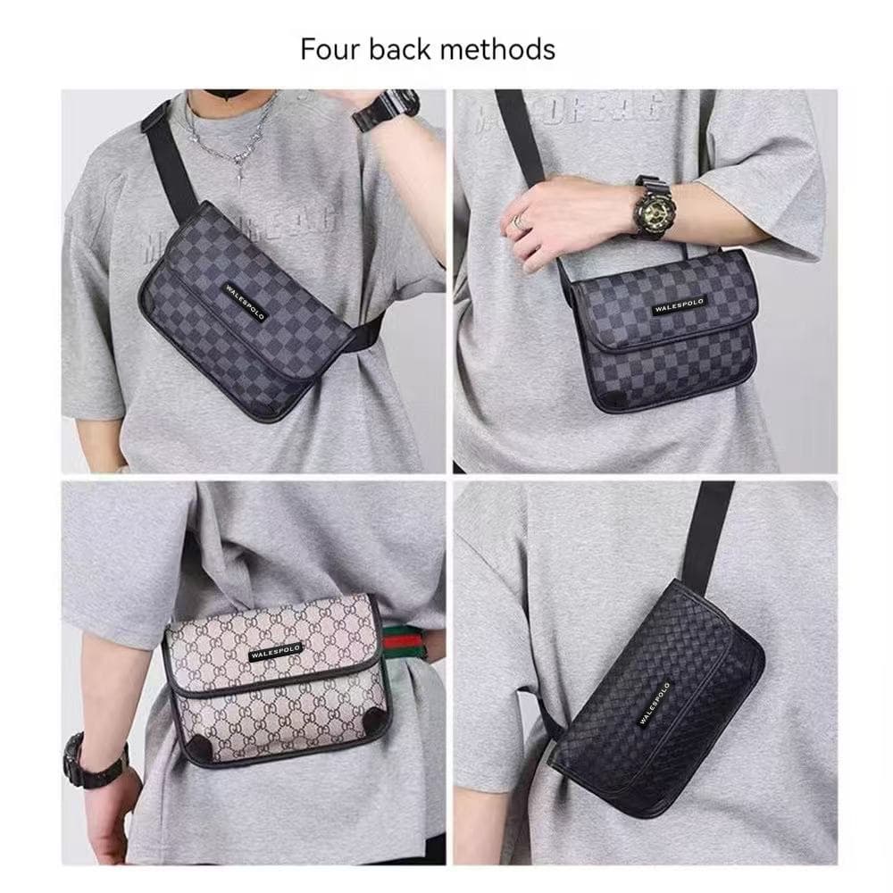 กระเป๋าสะพายข้าง Fashion bag สไตล์สปอร์ต หนังPU ของขวัญวาเลนไทน์ผู้ชาย รูปที่ 3