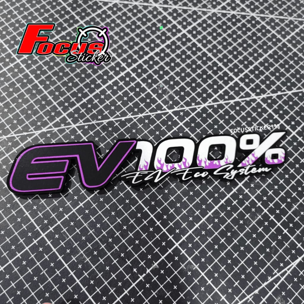 สติกเกอร์โลโก้ EV100% สำหรับติดรถจักรยานไฟฟ้า,จักรยานไฟฟ้าแม่บ้าน,สกู๊ตเตอร์ไฟฟ้า งานตัวนูน สั่งทำสีพิเศษได้ รูปที่ 6