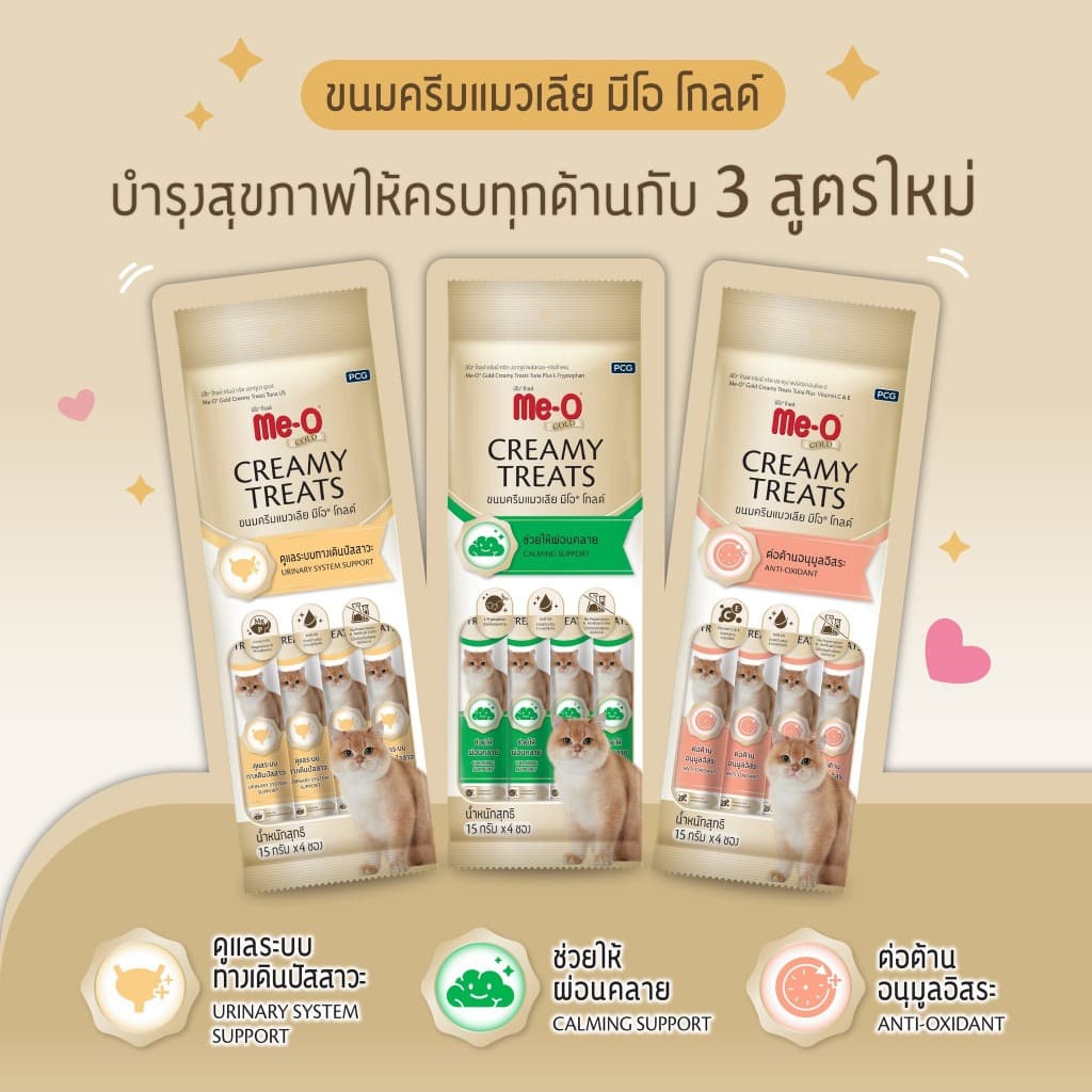 Me-o Gold มีโอโกลด์ ขนมแมวเลีย สูตรพิเศษ ขนาด 15g x 4 ซอง/ห่อ อ่านรายละเอียดสินค้าก่อนซื้อ รูปที่ 2