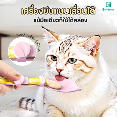 Pet Record ช้อนป้อนขนมแมวเลีย ช้อนป้อน ขนมแมวเลีย ไม่เลอะมือ ช้อนป้อนอาหาร ขนมแมว ที่ป้อนขนมแมวเลีย รูปที่ 8