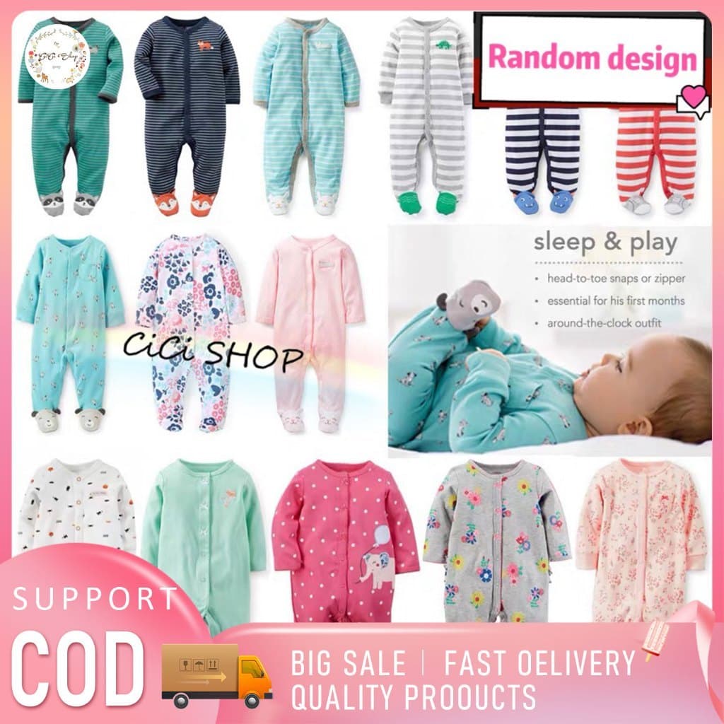 5 ชิ้น CICI baby ชุดนอนคลุมเท้า คุณภาพสูง ให้ความอบอุ่น ชุดนอนเด็ก ชุดเด็ก รูปที่ 2