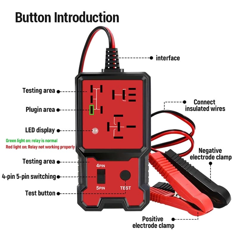 เครื่องทดสอบรีเลย์รถ 12V/24V เครื่องมือวินิจฉัยรีเลย์รถยนต์ Car Relay Tester รูปที่ 4