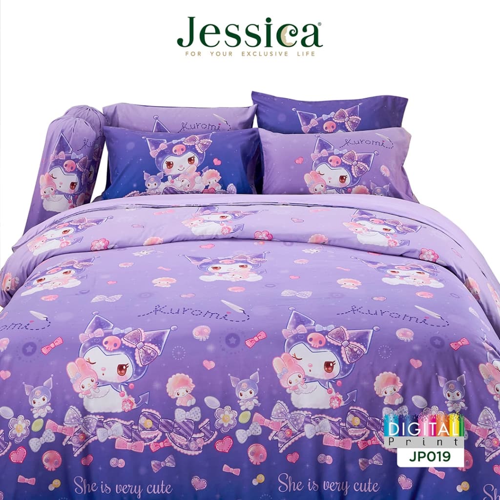 Jessica Kuromi JP019 ลิขสิทธิ์แท้ Sanrio คูโรมิ เจสสิก้า พิมพ์ลายดิจิตอล ชุดเครื่องนอน ผ้าปูที่นอน ผ้าห่มนวม รูปที่ 6