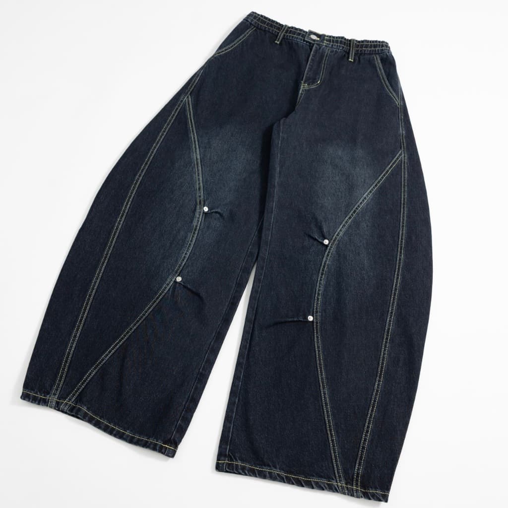 URTHE - กางเกงยีนส์ เอวยางยืด รุ่น CURVECTOR TROUSERS รูปที่ 6