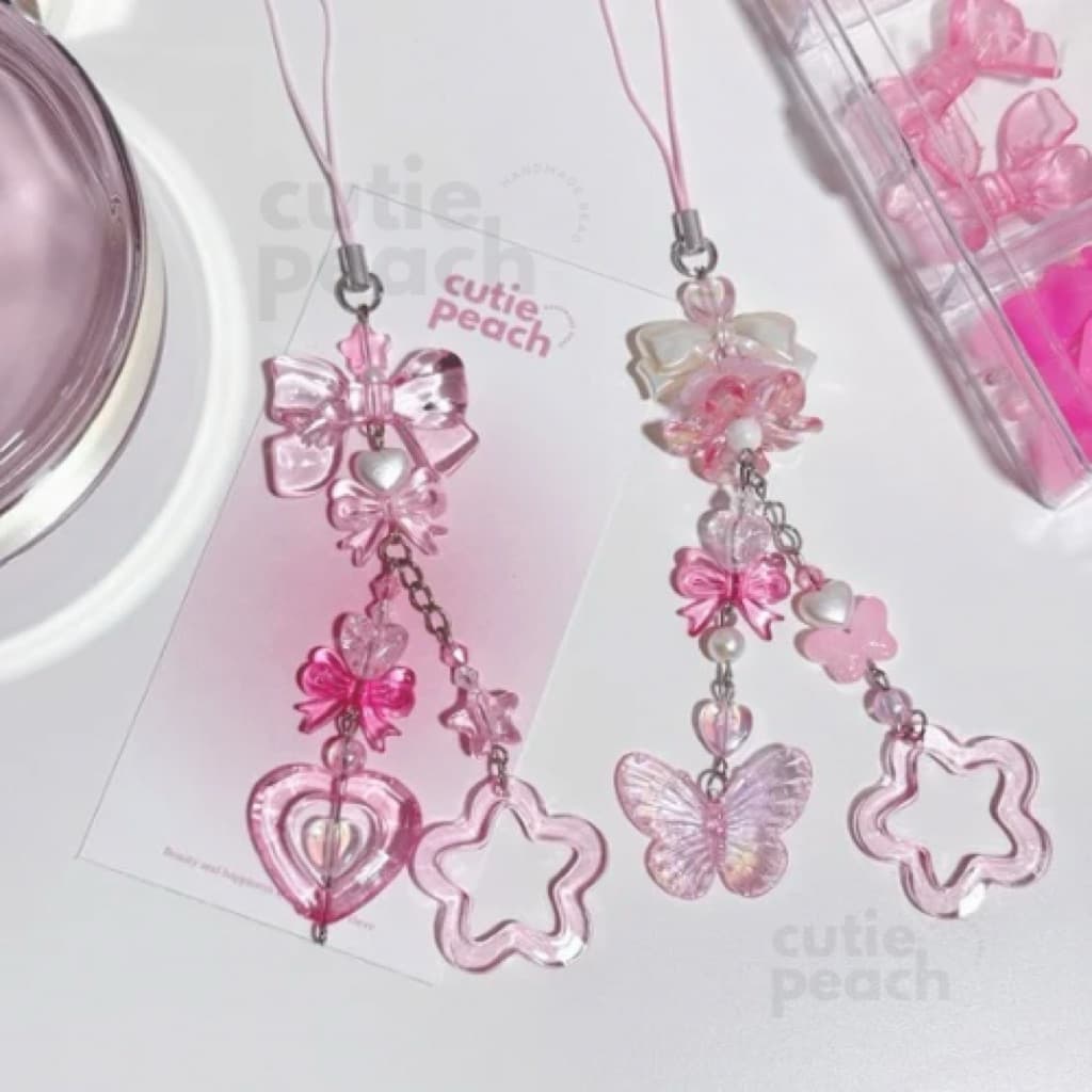 ‧₊ รวม พวงกุญแจลูกปัด สายคล้องลูกปัด จี้โทรศัพท์ ที่ห้อยโทรศัพท์ พวงกุญแจแมงกะพรุน Collection book โทนพาสเทล รูปที่ 6