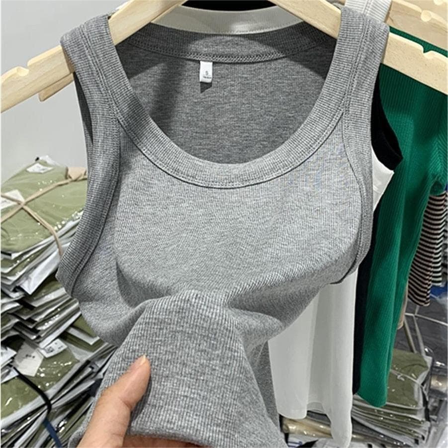 mm_home8 เสื้อกล้าม ไม่มีบราในตัว ไม่มีฟองน้ำ ผ้ายืดตามตัว ทรงสวยสวมใส่สบาย แมตลุคง่ายได้หลายสไตล์ รูปที่ 6