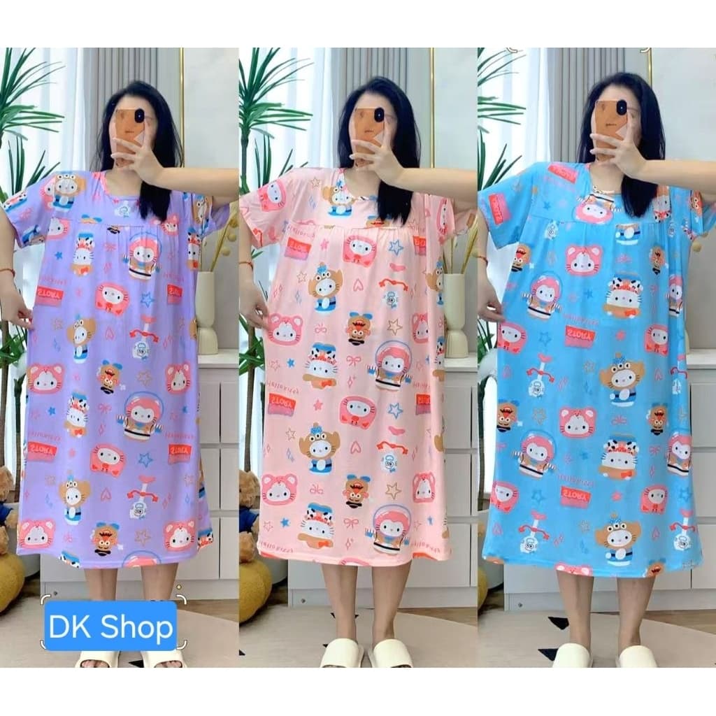 ชุดนอนกระโปรงไซต์ใหญ่6XL คนอ้วนคนท้องใส่ได้ รูปที่ 3