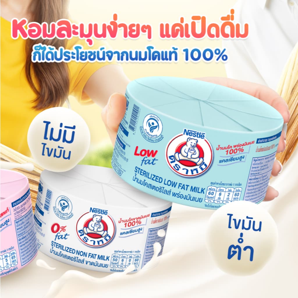 นมตราหมี นมสดสเตอริไลส์พร้อมดื่ม ขนาด 140 มล. จำนวน 1 แพ็ค 12 และ 24 กระป๋อง Bear Brand รูปที่ 6