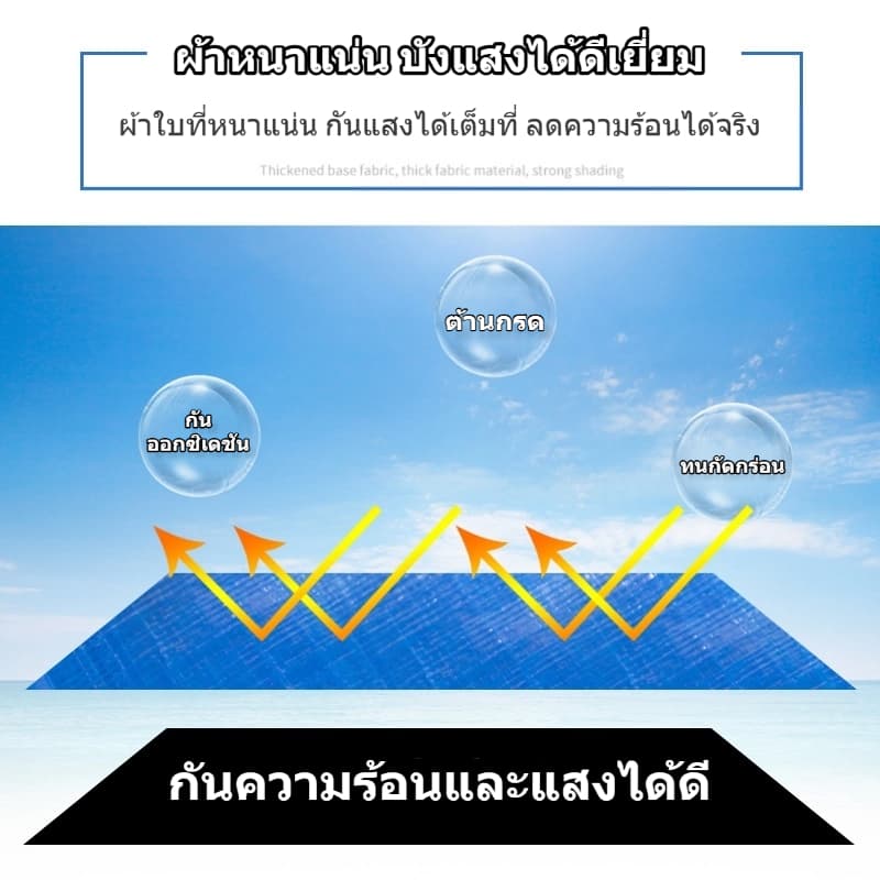 ผ้าใบกันแดดกันฝน ผ้าใบกันฝน ผ้าใบ มีตาไก่ ผ้าใบคลุมรถ แบบเอนกประสงค์ คลุมรถได้ บลูชีท ขนาด2x2 2x3 2x4 3x4 4x5 เมตร รูปที่ 3