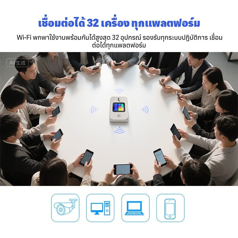 4G/5G Pocket WiFi 300Mbps เราเตอร์ไร้สาย LTE หน้าจอสีเต็มรูปแบบรองรับซิมทุกเครือข่าบรอดแบนด์มือถือ 3000mAh เสียบซิมการ์ด รูปที่ 4