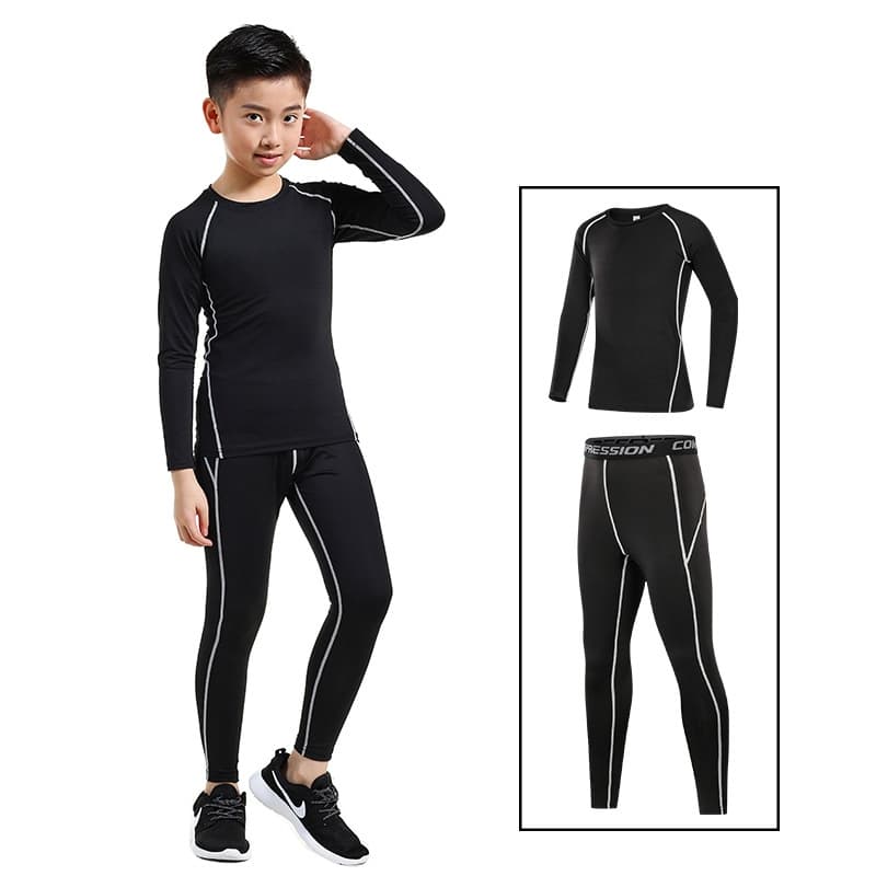 mvp sport ชุดกีฬา 2 ชิ้น ชุดกีฬาสำหรับเด็ก แขนยาว + กางเกงขายาว เหมาะสำหรับฟุตบอล วิ่ง บาสเก็ตบอล ฝึกซ้อม การแข่งขัน รูปที่ 4