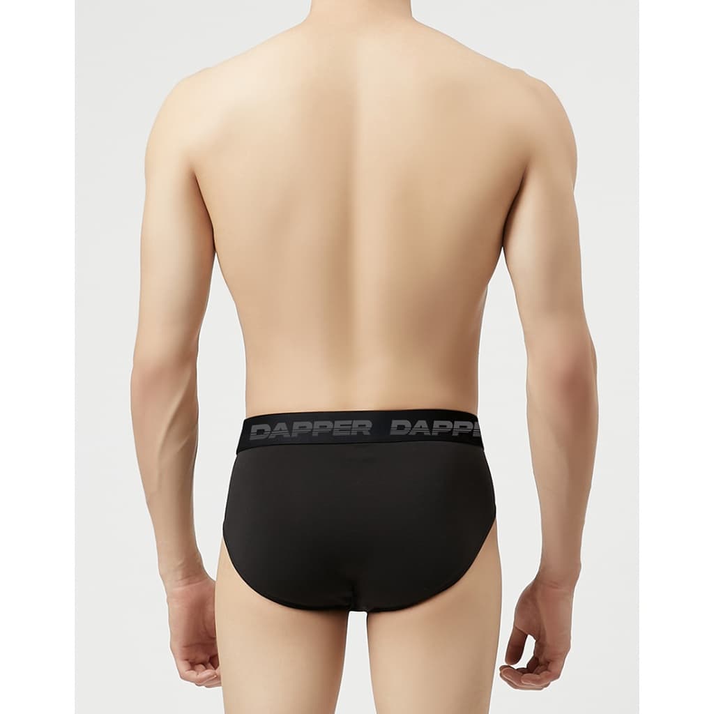 DAPPER แพ็ค 2 ชิ้น กางเกงชั้นในชาย Dapper Ultraflex ทรง Briefs สีดำ รูปที่ 7