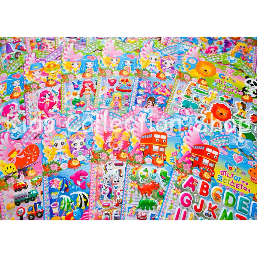 สติ๊กเกอร์ตัวนูนลายการ์ตูน แผ่นใหญ่ 20x24 cm ด้านหลังระบายสีได้ สติ๊กเกอร์การ์ตูน ของเล่นเสริมพัฒนาการ รูปที่ 7