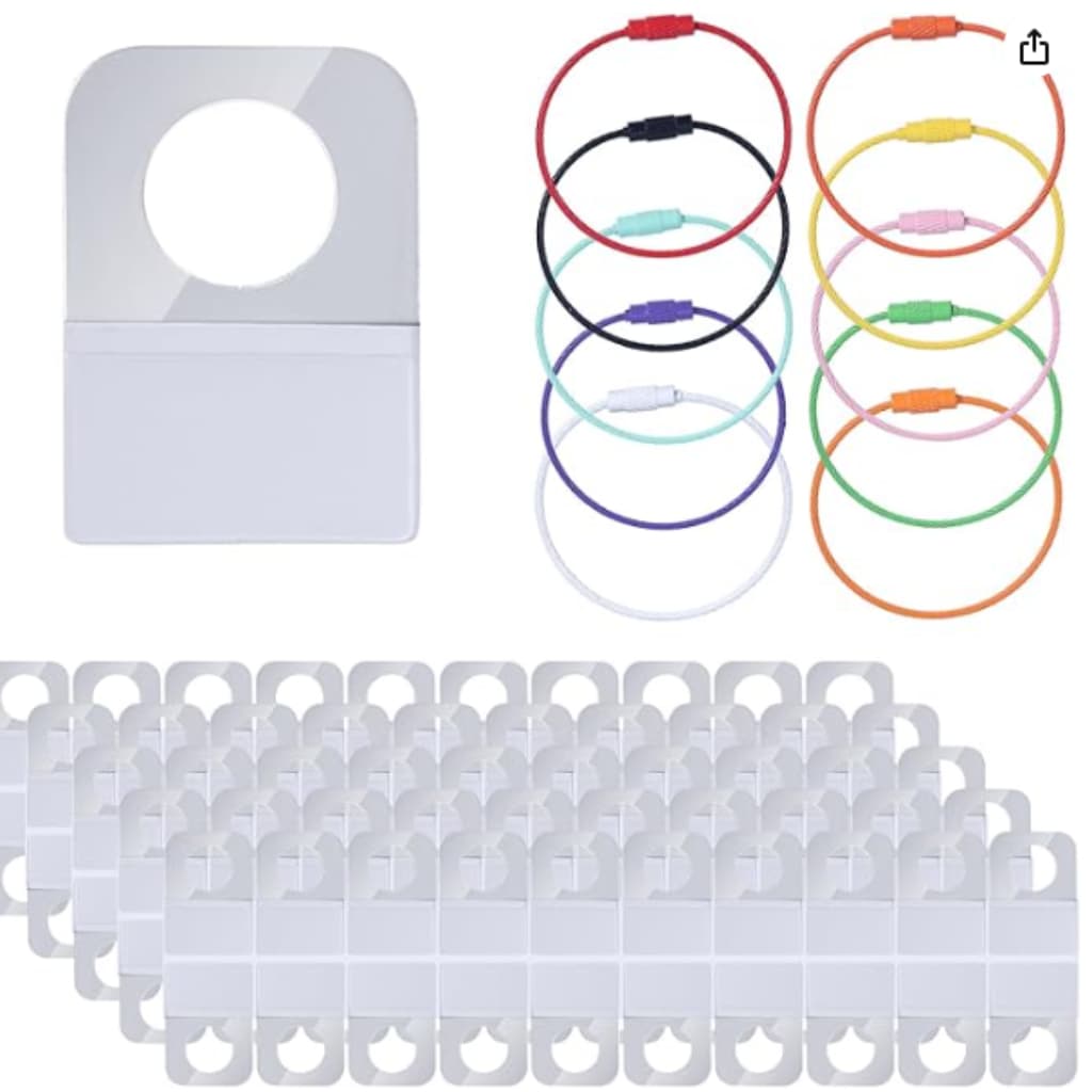 ชุดอุปกรณ์เก็บการ์ด Yoto พร้อมป้ายสติกเกอร์และห่วงสแตนเลส Holder for Yoto Cards Rings and Tabs รูปที่ 2