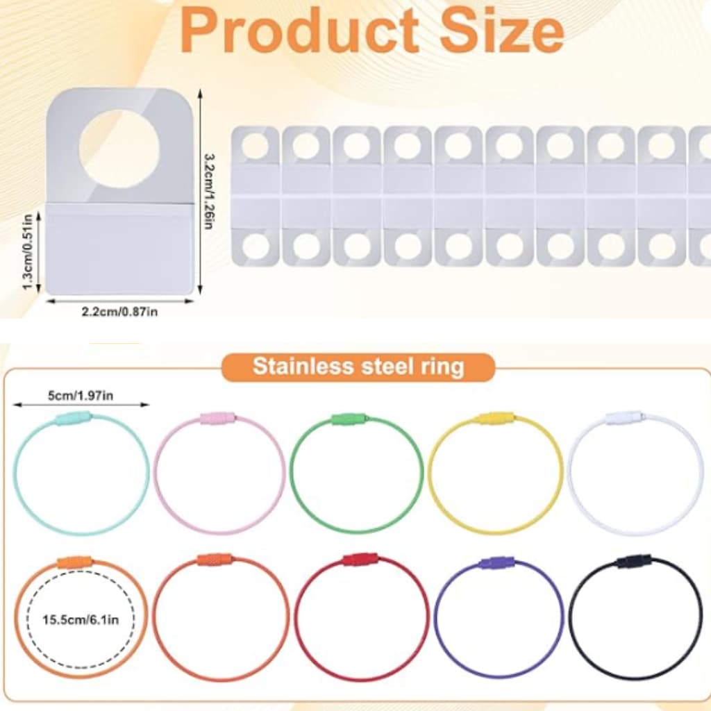 ชุดอุปกรณ์เก็บการ์ด Yoto พร้อมป้ายสติกเกอร์และห่วงสแตนเลส Holder for Yoto Cards Rings and Tabs รูปที่ 3
