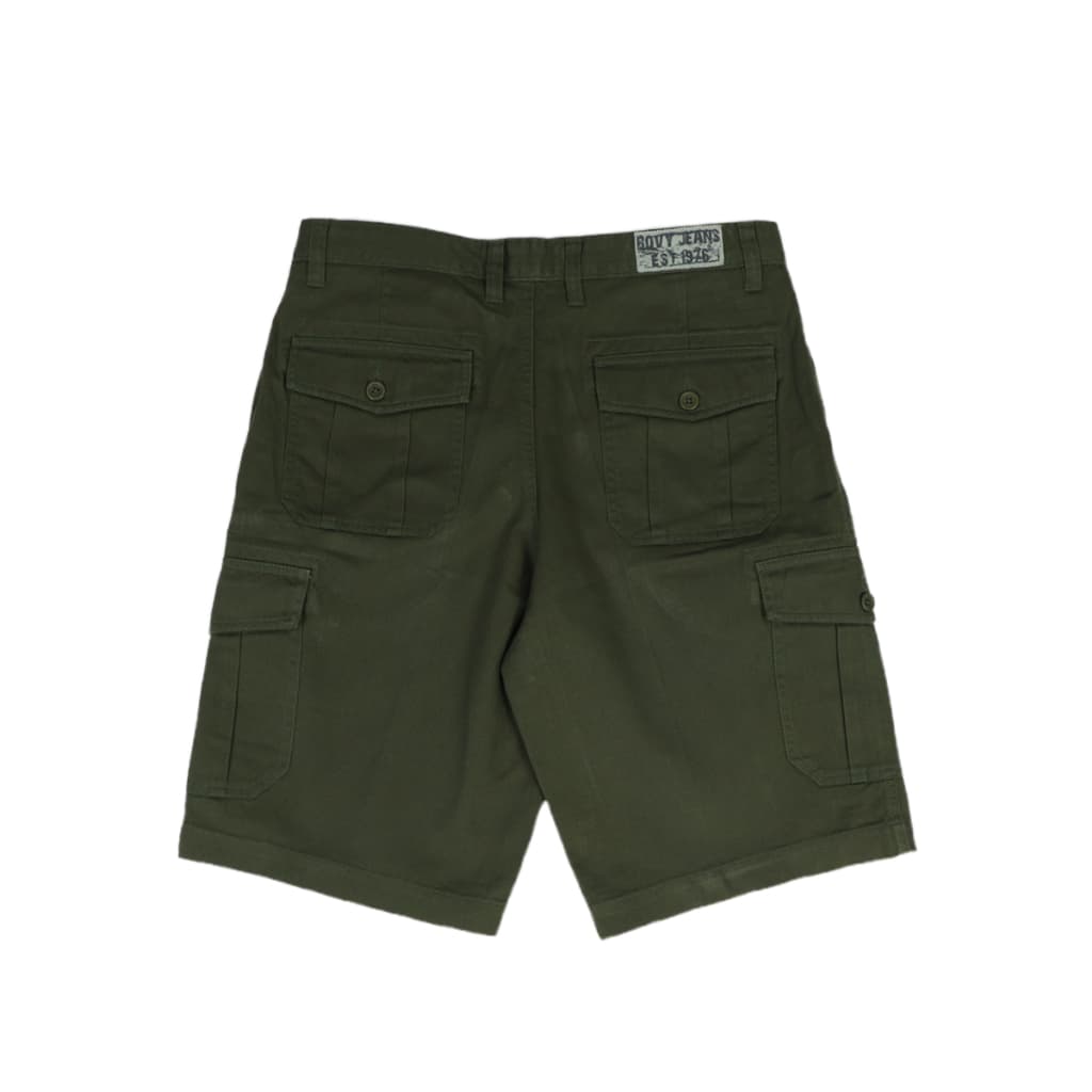 BOVYJNS SHORT - กางเกงขาสั้นคาร์โก้ทรงใหญ่ กว้าง MEN'S CASUAL สีเทา,ครีม,เขียวขี้ม้า,กากี BS-5020 รูปที่ 5