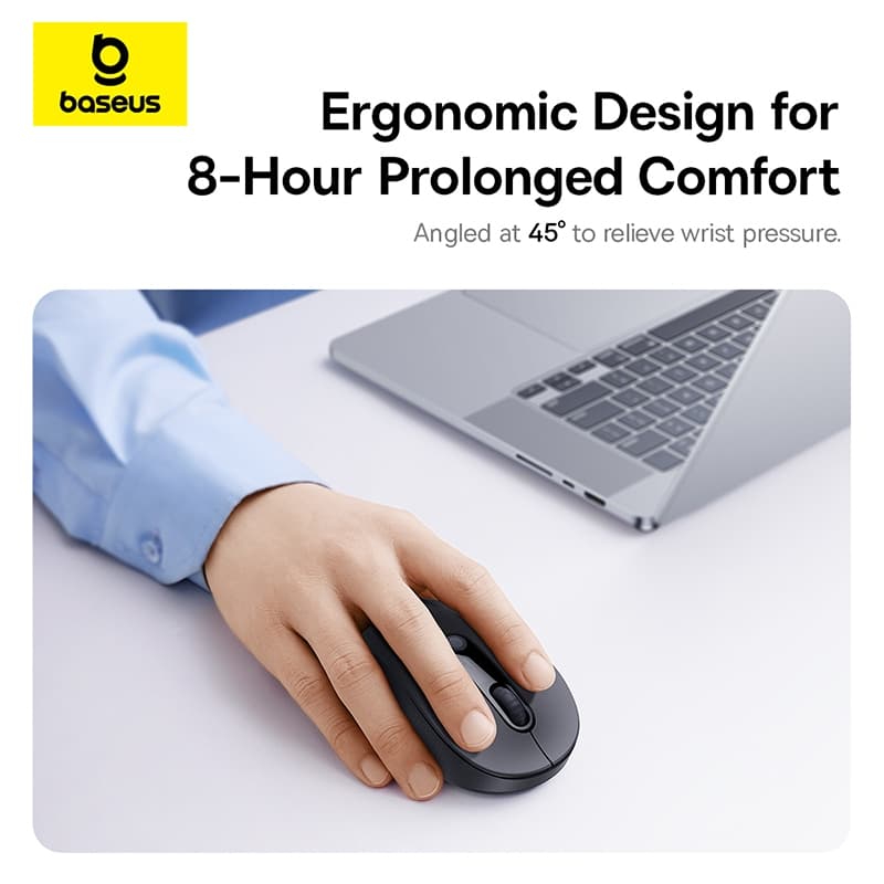 BASEUS เมาส์ไร้สาย แบบบลูทูธ รุ่น F02 Ergonomic Wireless Mouse รูปที่ 5